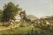 Ernst Gustav Doerell A View of the Doubravka from the Teplice Chateau Park France oil painting artist